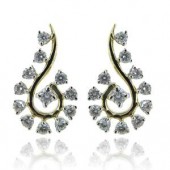 Designer Earrings with Certified Diamonds in 18k Yellow Gold - ER0012P